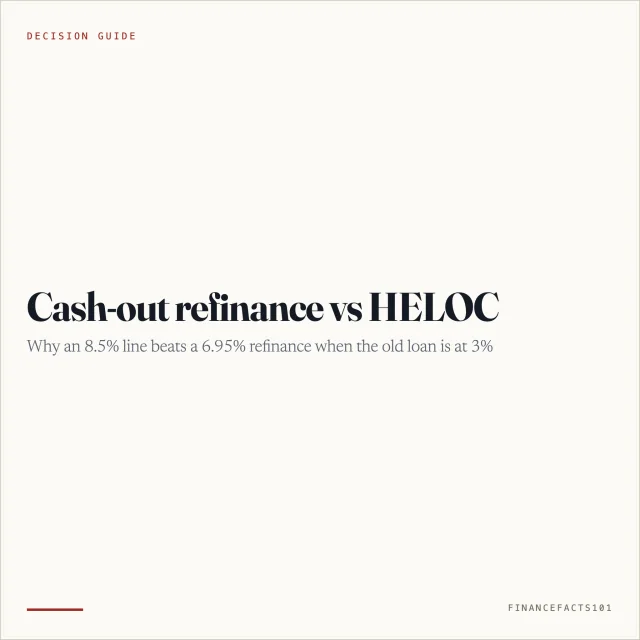 Cash-Out Refinance vs HELOC: The Blended-Rate Math on $50,000