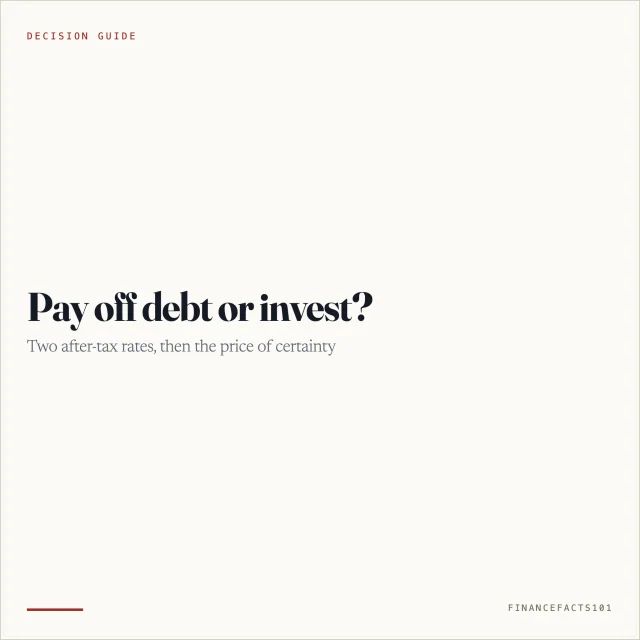 Pay Off Debt or Invest? Compare Two After-Tax Rates