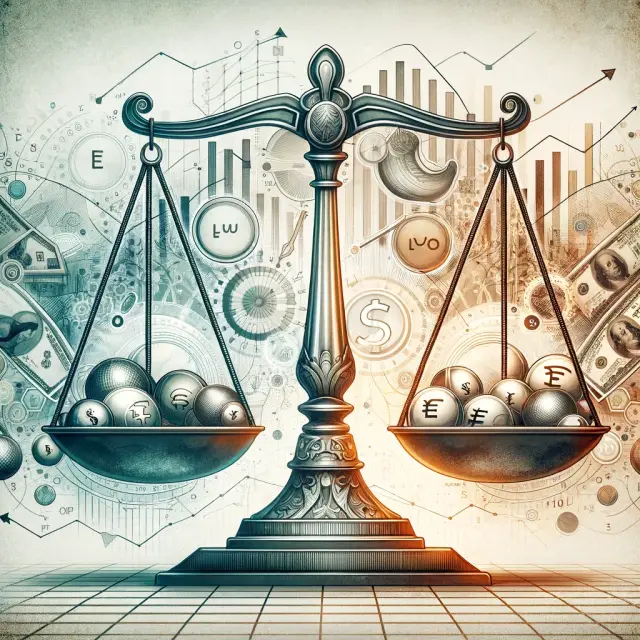 Graphic of a balanced scale representing the Federal Reserve's dual mandate of employment and price stability