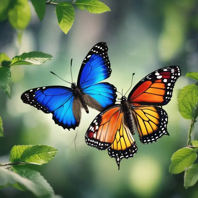 Butterfly morphing into two trusts: Trust A (blue) for surviving spouse