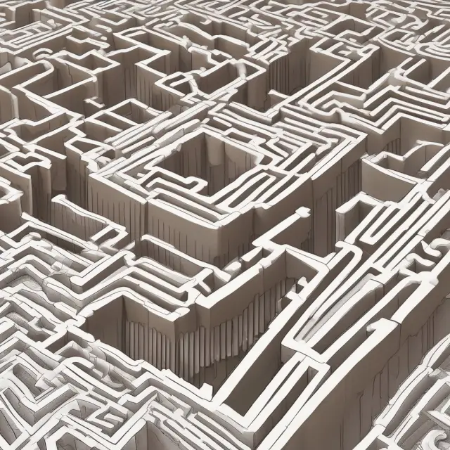 A maze of legal documents symbolizing the intricacies of an A-B trust, with potential capital gains taxes and ongoing maintenance costs