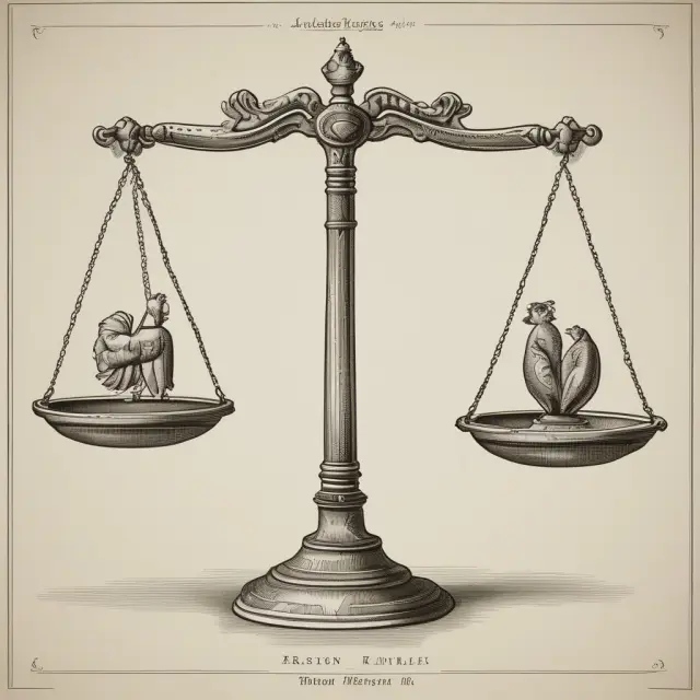 Scales symbolizing married couple