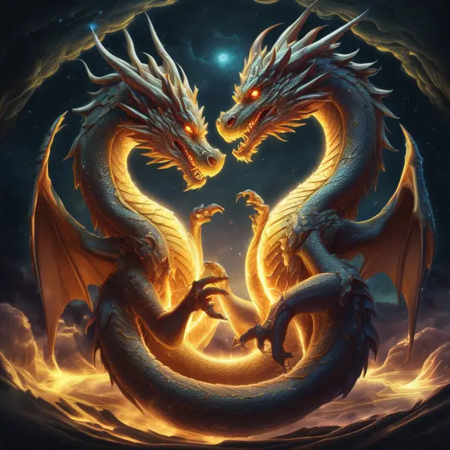 Golden dragons symbolizing China