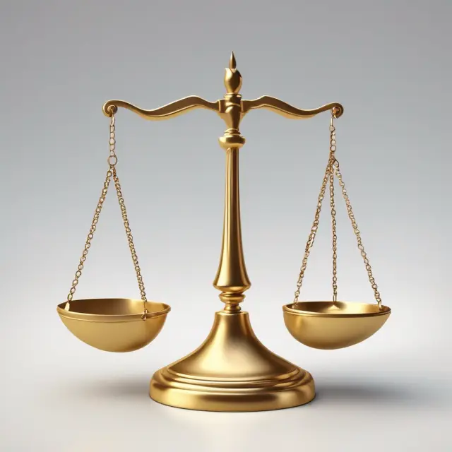 Golden scale with positive growth rate weights on one side and negative growth rates on the other, demonstrating balance and interpretation