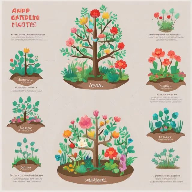 A flourishing garden with AARP in the center surrounded by blooming flowers representing the Foundation, Services, Legal Counsel for the Elderly, Financial Services, and Insurance subsidiaries