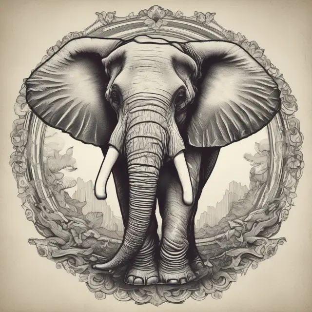 An elephant representing AARP, surrounded by roots symbolizing its diverse membership base, benefits, and revenue sources