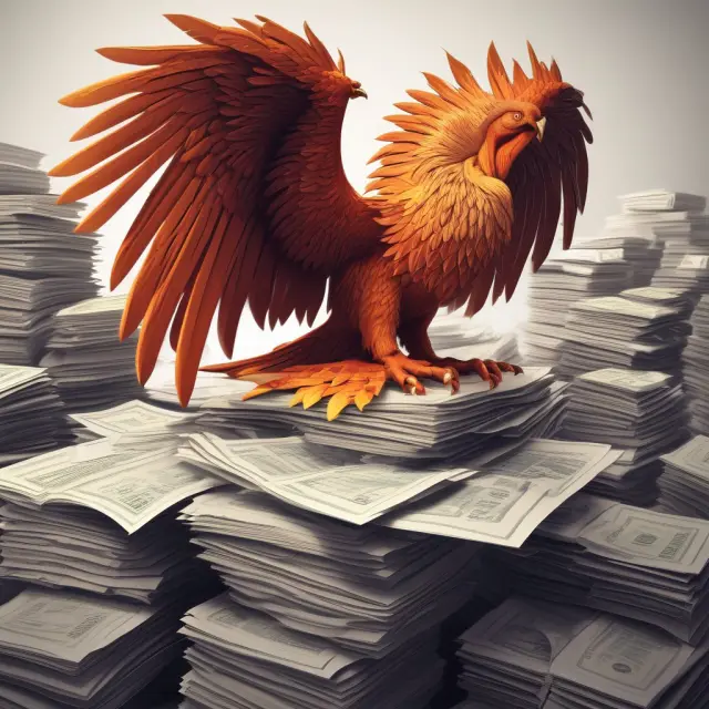 Image of a mythical phoenix emerging from a pile of financial reports, representing the shift towards Activity-Based Budgeting