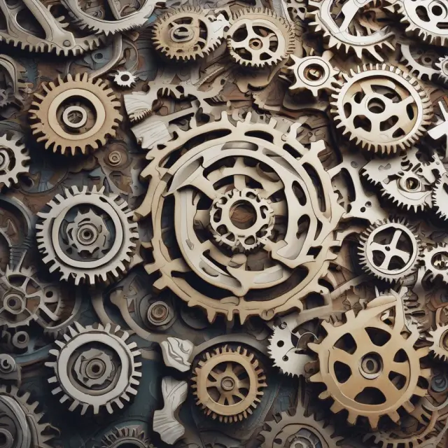Intricate puzzle with gears symbolizing ABB