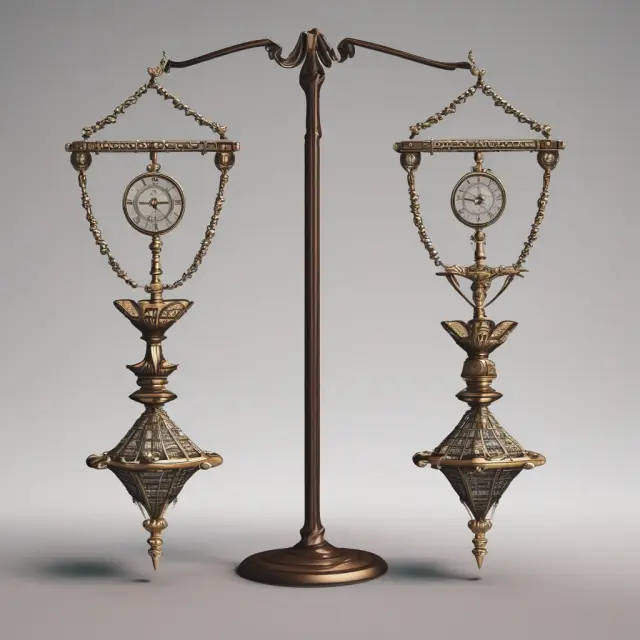 Two interconnected pendulums signifying transaction and duration drivers in Activity-Based Costing.