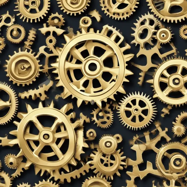 Golden gears symbolizing activities moving in synchrony for implementing an effective Activity-Based Costing system