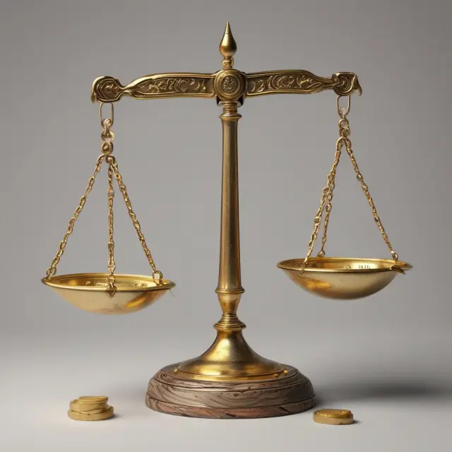 Golden scales adjusting balance between weights representing various income levels and progressive taxes