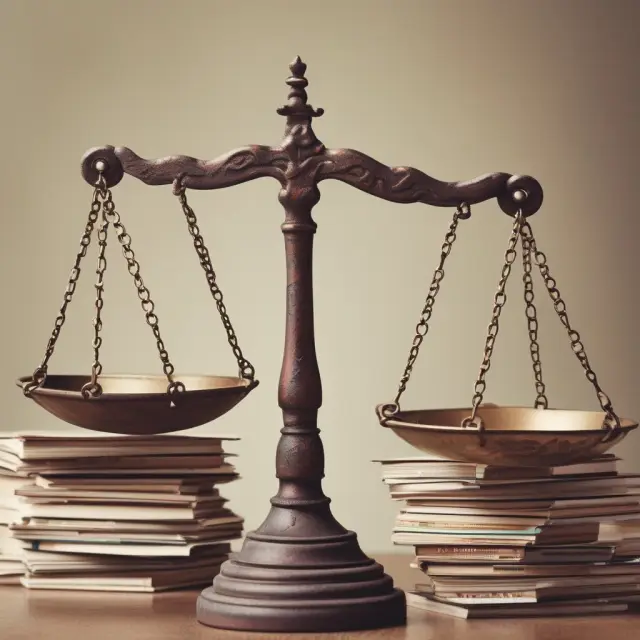 Golden scales with one pan representing fairness (equity), the other handicapped by weights symbolizing work ethic and potential income loss (disincentives) in ability-to-pay taxation