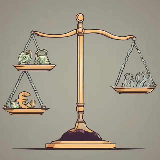 An unequal scale tips toward wealthy individuals, reflecting ongoing debates between progressive and flat taxation systems in the future.