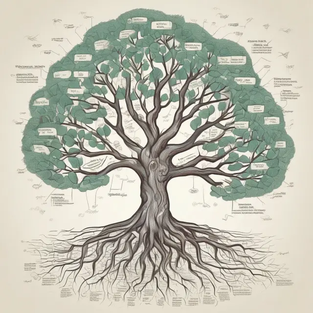 A business tree symbolizing the best practices for implementing Activity-Based Management (ABM) in a company
