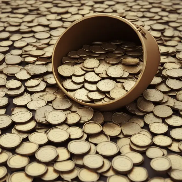 Golden coins symbolizing abnormal returns accumulating or diminishing over time in a time capsule, reflecting the significance of calculating cumulative abnormal returns.