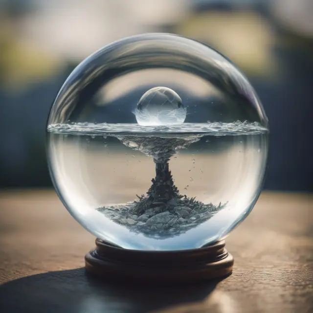 Crystal ball showcasing deviant financial waves, symbolizing abnormal returns