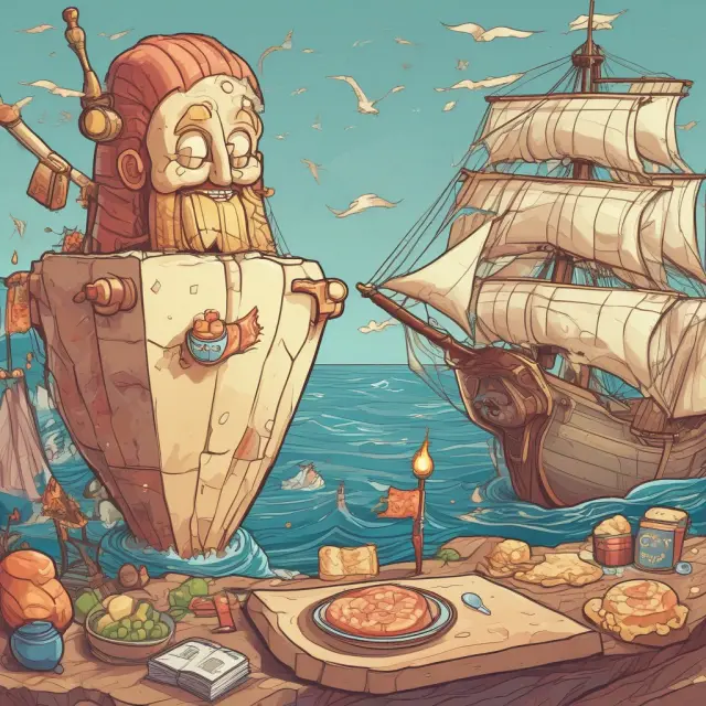 Two islands (Atlantica, Pacifica) exchanging resources: butter & bacon, symbolizing absolute advantage and international trade.