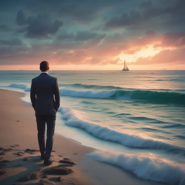 An institutional investor skillfully sailing through the sea of absolute return strategies, using various investment tools to harness consistent performance and manage risks.