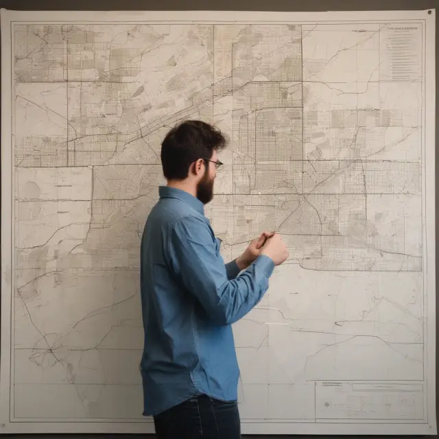A developer examines an intricately detailed map of absorption rates to determine new construction opportunities