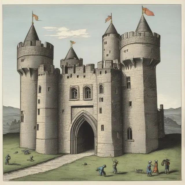An annuity castle standing tall and impenetrable, representing securities not eligible for transfer via ACATS