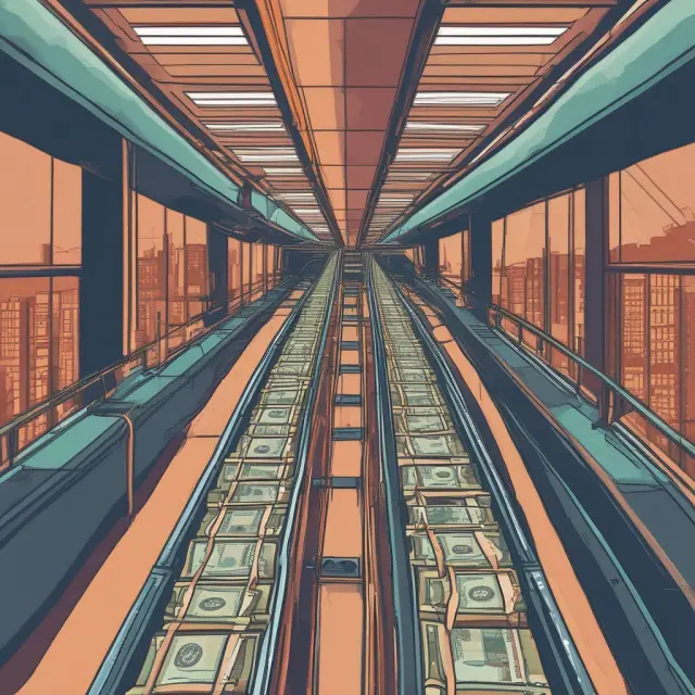 Efficient conveyor belt system moving securities between firms, illustrating the fast and accurate nature of Automated Customer Account Transfer Service (ACATS).
