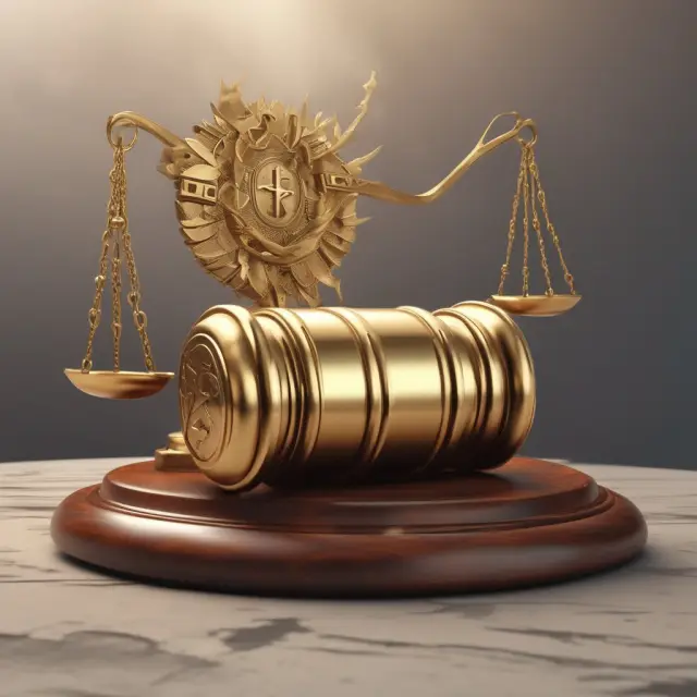 Golden gavel triggers a clockwork mechanism in a business loan scenario, symbolizing the activation of an acceleration clause