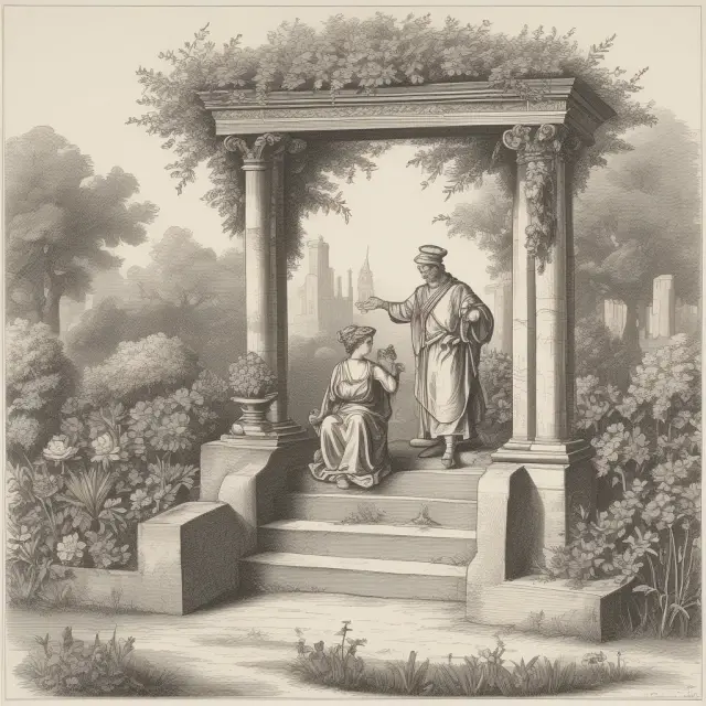 A gardener tenderly nurtures a flowering tree, symbolizing the balance struck between lenders (gardener) and borrowers through alternatives to acceleration clauses.