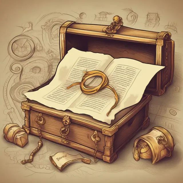Golden scrolls documenting AQL data flow towards an archived chest for secure and accessible record-keeping