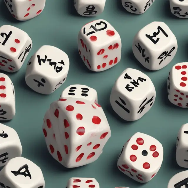 A gambler rolling a set of dice with one die displaying cost savings and the other representing potential losses, illustrating the trade-offs involved in accepting risk.