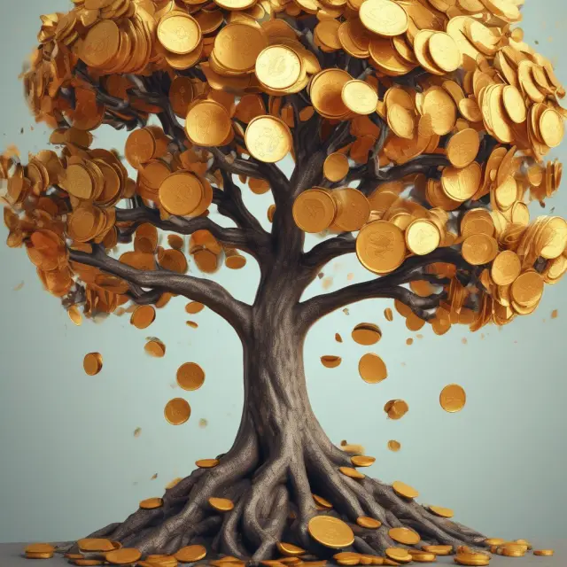 Golden coins represent AD&D insurance coverage on a blooming tree symbolizing FAQs, with institutional investors tending to it