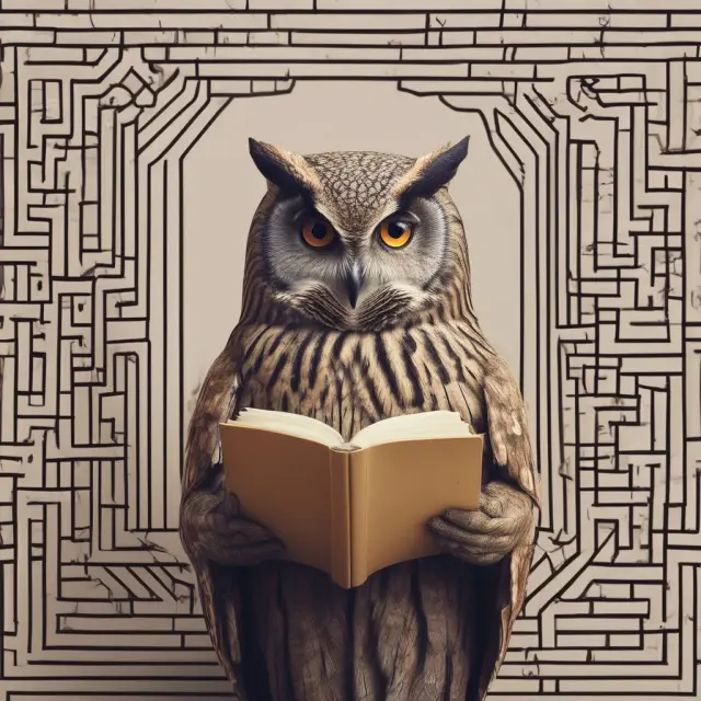An owl, symbolizing wisdom, consults with a financial expert, illustrating seeking professional advice for setting up a trust account.