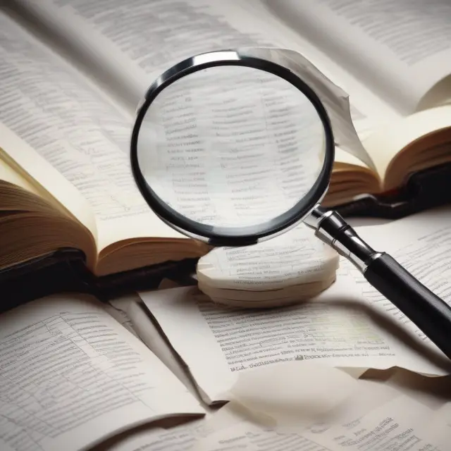 Magnifying glass scrutinizing account statements for accuracy