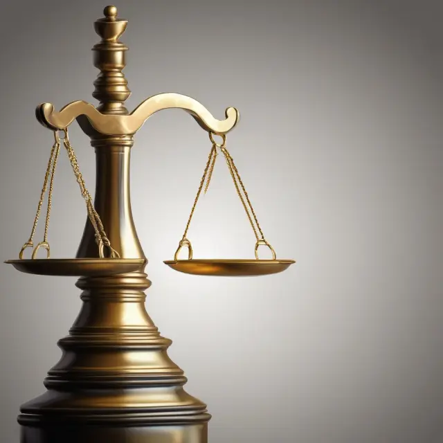 Golden scales representing accountability, with financial reports and ethical conduct balancing on each side