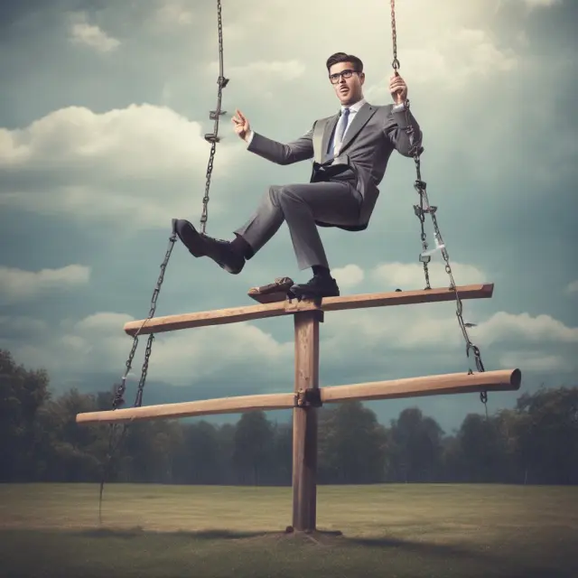 Accountant poised on a scale, weighing negligence, fraud, and breach of contract, symbolizing professional responsibilities and legal liabilities.