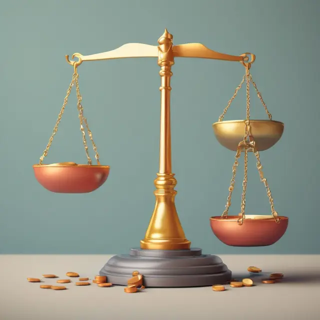 Scales tipping right with credits while leaning left with debits, representing a balanced account.