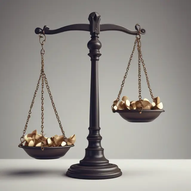 Scales with gold coins tilting cautiously, symbolizing accounting conservatism and its role in ensuring accurate financial reporting