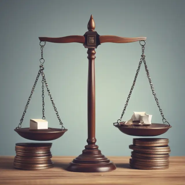 A conservative accountant holding a balance scale represents the principle of accounting conservatism, tipping towards reported losses and keeping a wary eye on potential manipulative gains