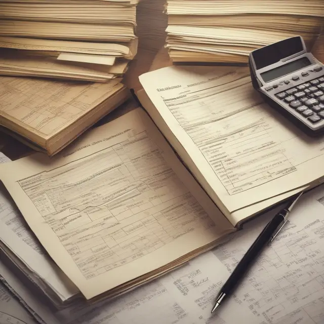 Golden scales representing debits and credits in double-entry bookkeeping. A balanced scale symbolizes accurate financial recordings.