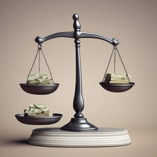 Scale represents balanced financial statements: Revenues and Expenses formulating Net Income