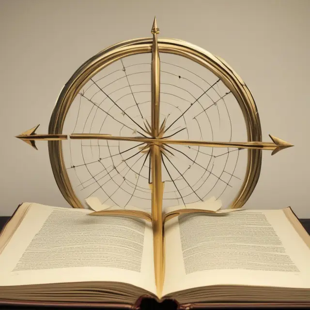 A golden book symbolizing account balances being transferred to Retained Earnings, with arrows indicating the accounting cycle