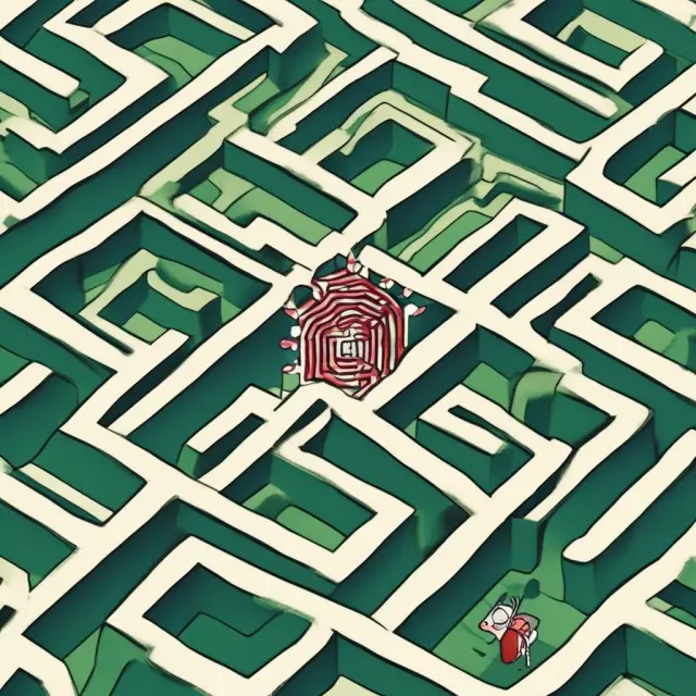 Two compasses representing GAAP and IFRS, guiding different companies through a complex financial maze.