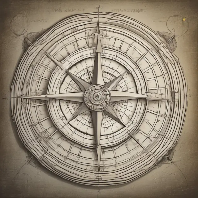 An ancient compass with an Accounting Theory book as its needle, navigating flexible yet consistent accounting practices