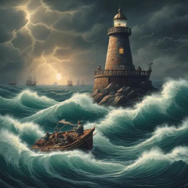 A Certified Public Accountant (CPA) guiding a ship through turbulent waters, symbolizing their role in helping organizations navigate the ever-evolving landscape of accounting standards.