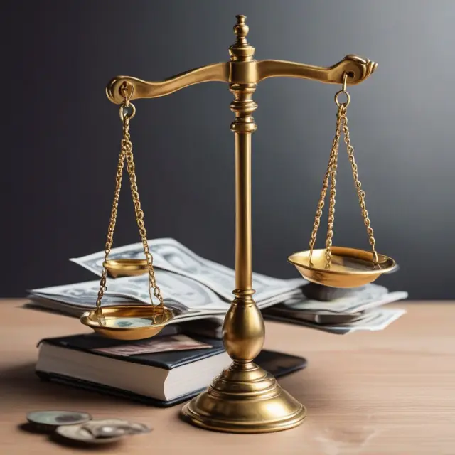 A balanced set of scales with gold coins on one side for cash accounting advantages and silver coins on the other for disadvantages