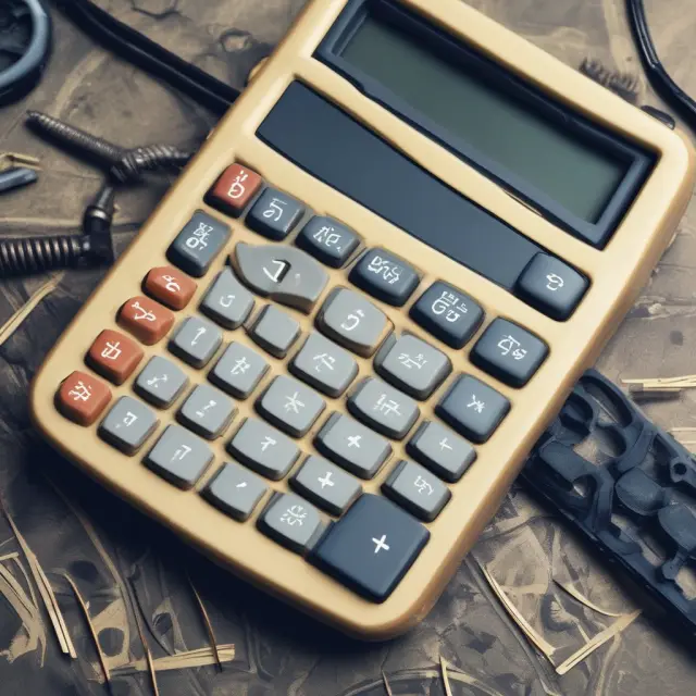 Metaphorical image of a calculator with gears turning to represent each step in the calculation of accounting profit