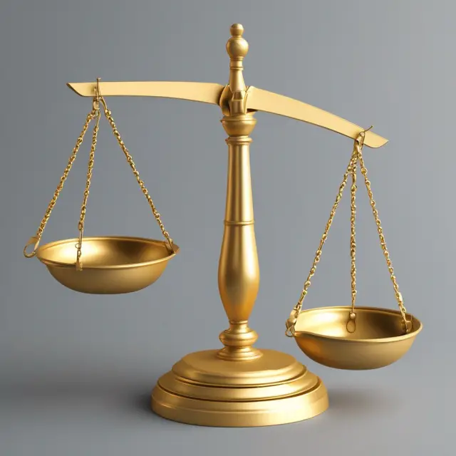 Golden scale representing accounting profit with balanced revenue and costs