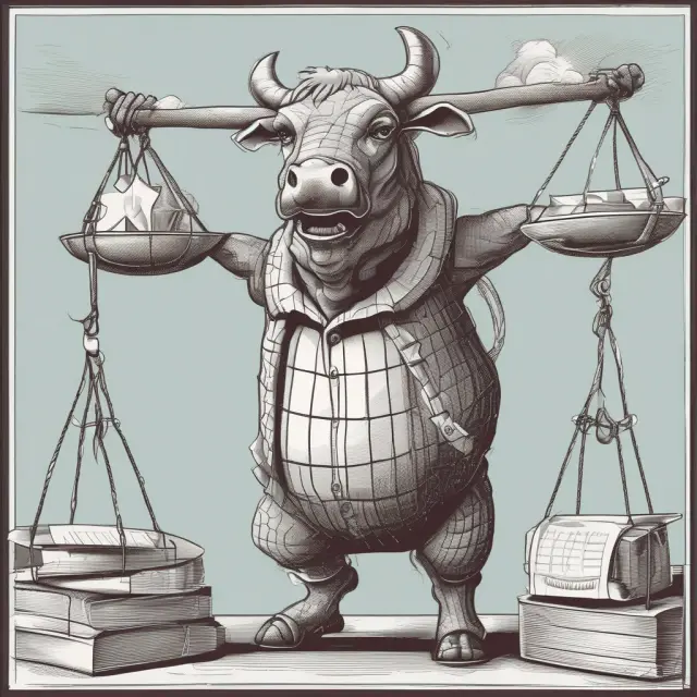 Accounting bull evaluating net income against GAAP rules to determine accounting profit.