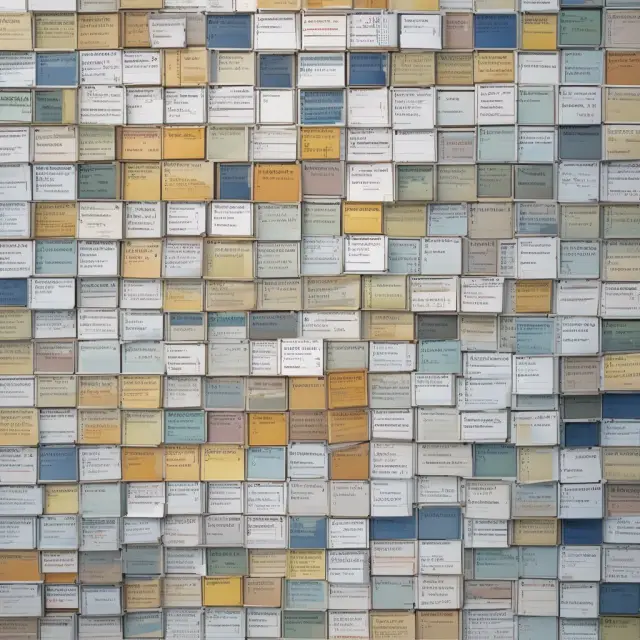 Visualization of an aged receivables report as a mosaic of interconnected customer invoices, with tiles transitioning from current to past due based on their aging categories