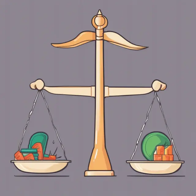 Two balances atop a financial axis: one for accounts receivable aging, the other for accounts payable aging.