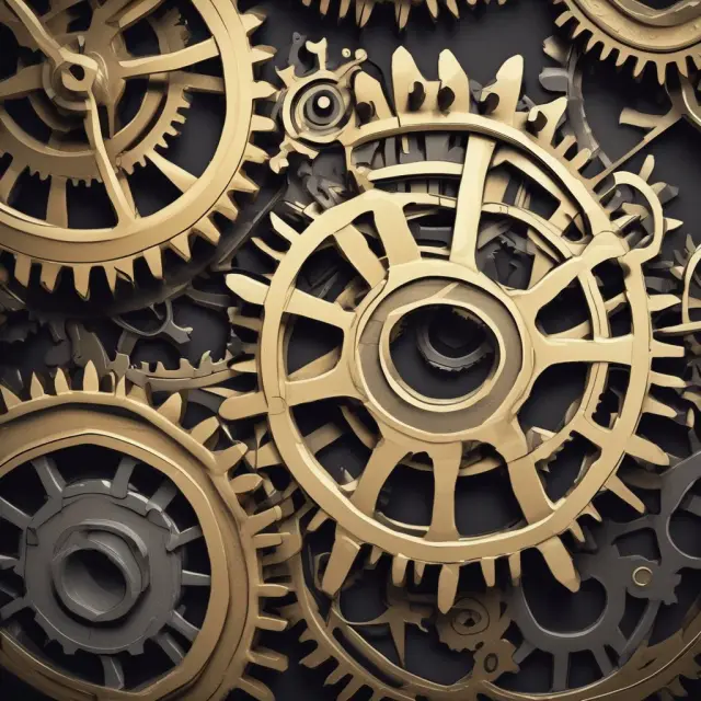 A harmonious gear system representing the streamlined automation of accounts receivable aging processes, enhancing financial efficiency
